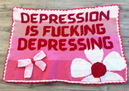 Shades of Depression Handmade Crochet Tapestry