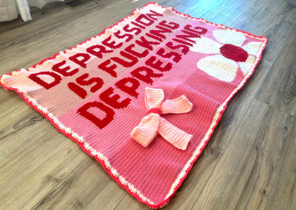 Shades of Depression Handmade Crochet Tapestry