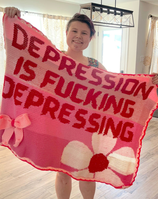 Shades of Depression Handmade Crochet Tapestry