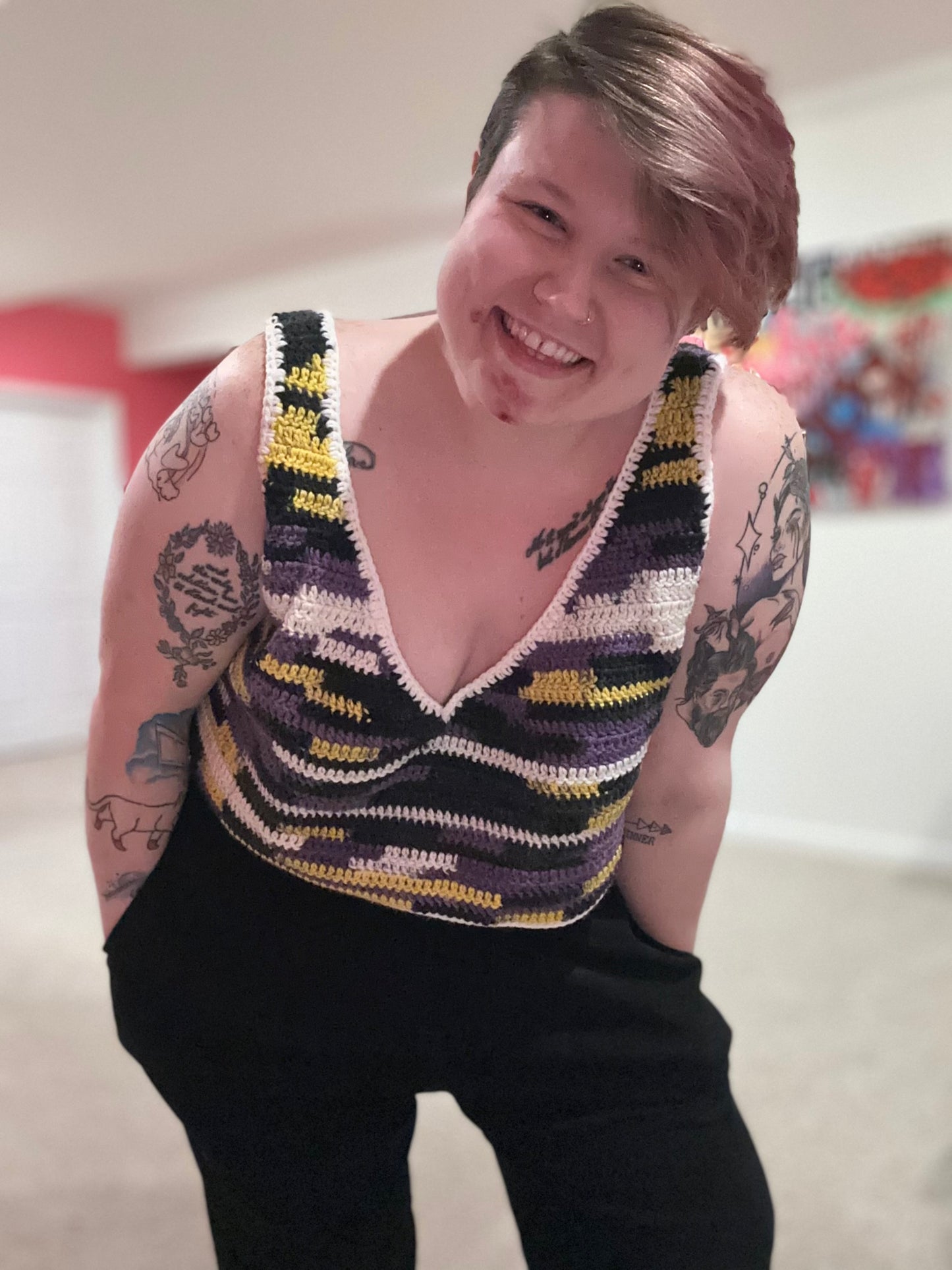 Non Binary Pride Flag Crochet Vest