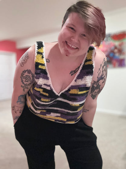 Non Binary Pride Flag Crochet Vest